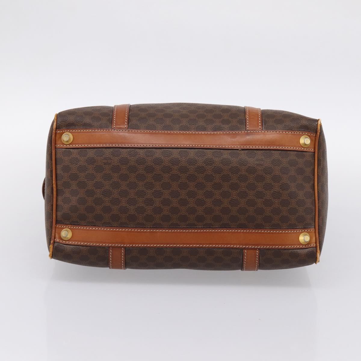 CELINE Macadam Canvas Hand Bag PVC Leather Brown Gold Auth mr2819