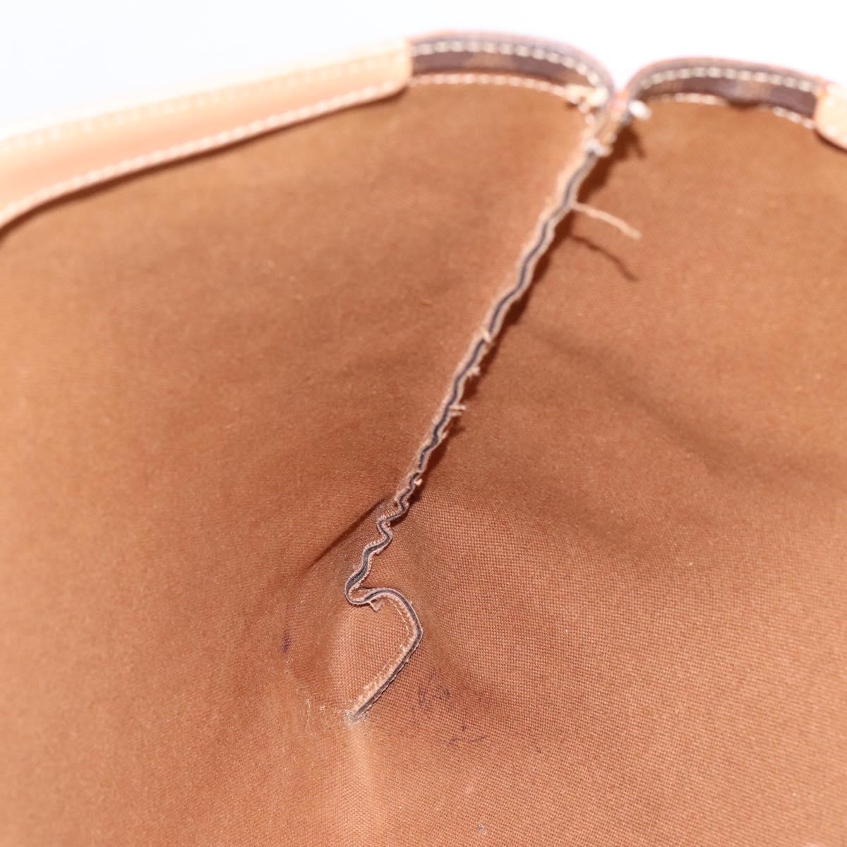 CELINE Macadam Canvas Tote Bag PVC Leather Brown Gold Auth mr2820