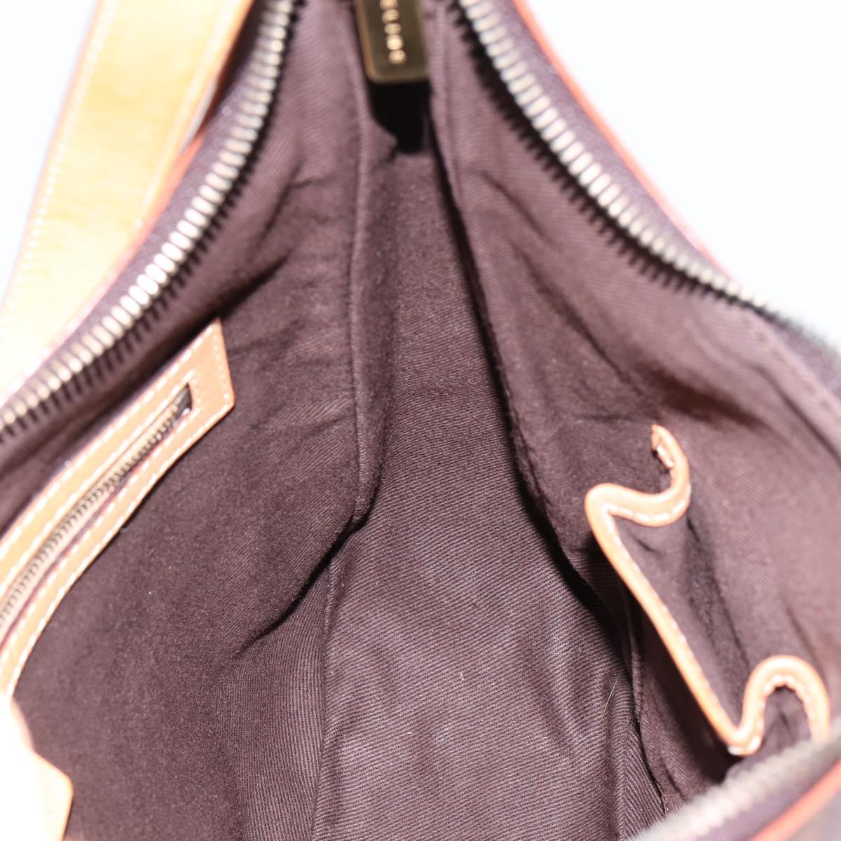 CELINE Macadam Canvas Shoulder Bag PVC Leather Brown Gold Auth mr2821