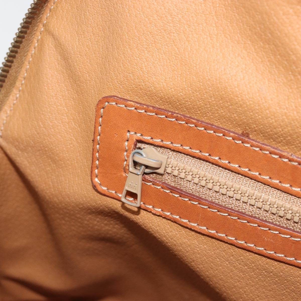 CELINE Macadam Canvas Hand Bag PVC Leather Brown Gold Auth mr2823