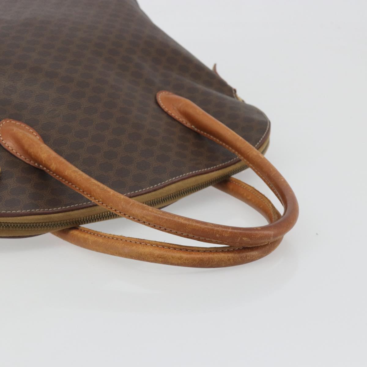 CELINE Macadam Canvas Hand Bag PVC Leather Brown Gold Auth mr2823