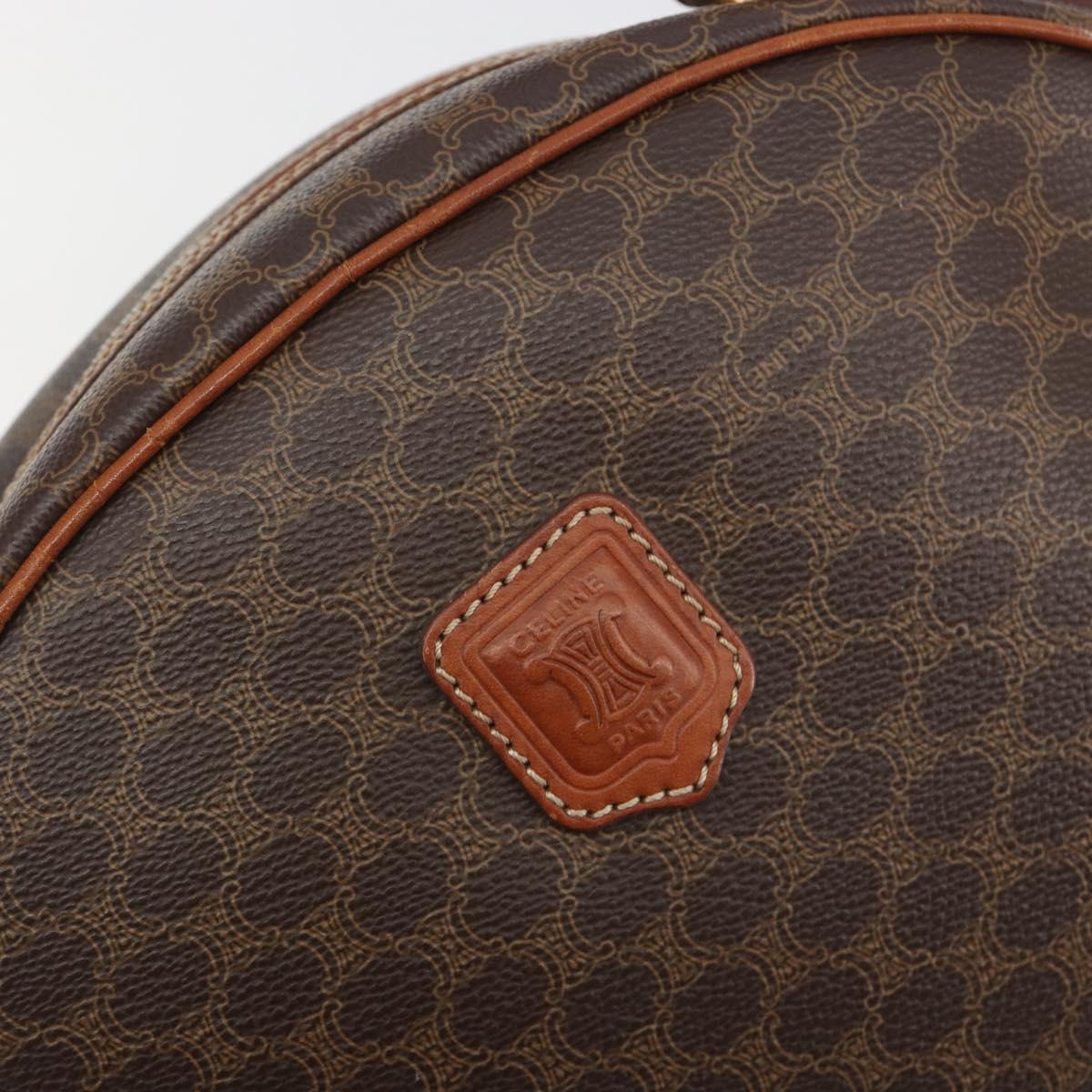 CELINE Macadam Canvas Hand Bag PVC Leather Brown Gold Auth mr2825
