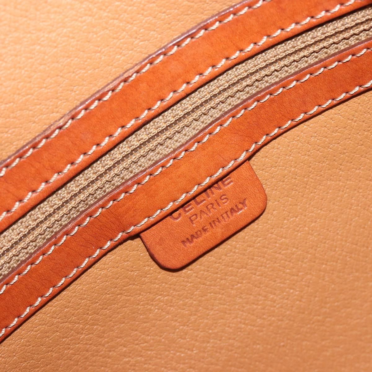 CELINE Macadam Canvas Hand Bag PVC Leather Brown Gold Auth mr2825