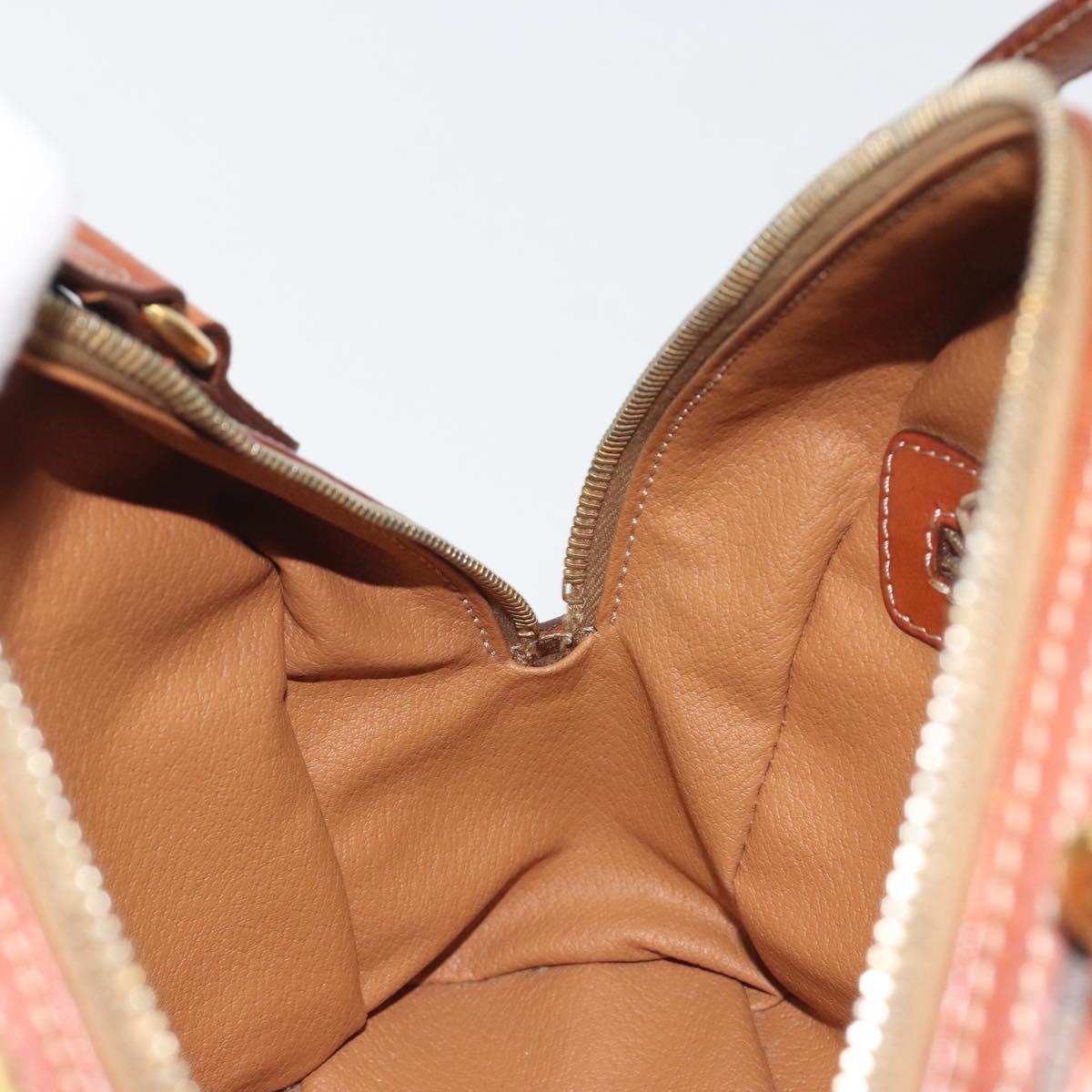 CELINE Macadam Canvas Hand Bag PVC Leather Brown Gold Auth mr2825