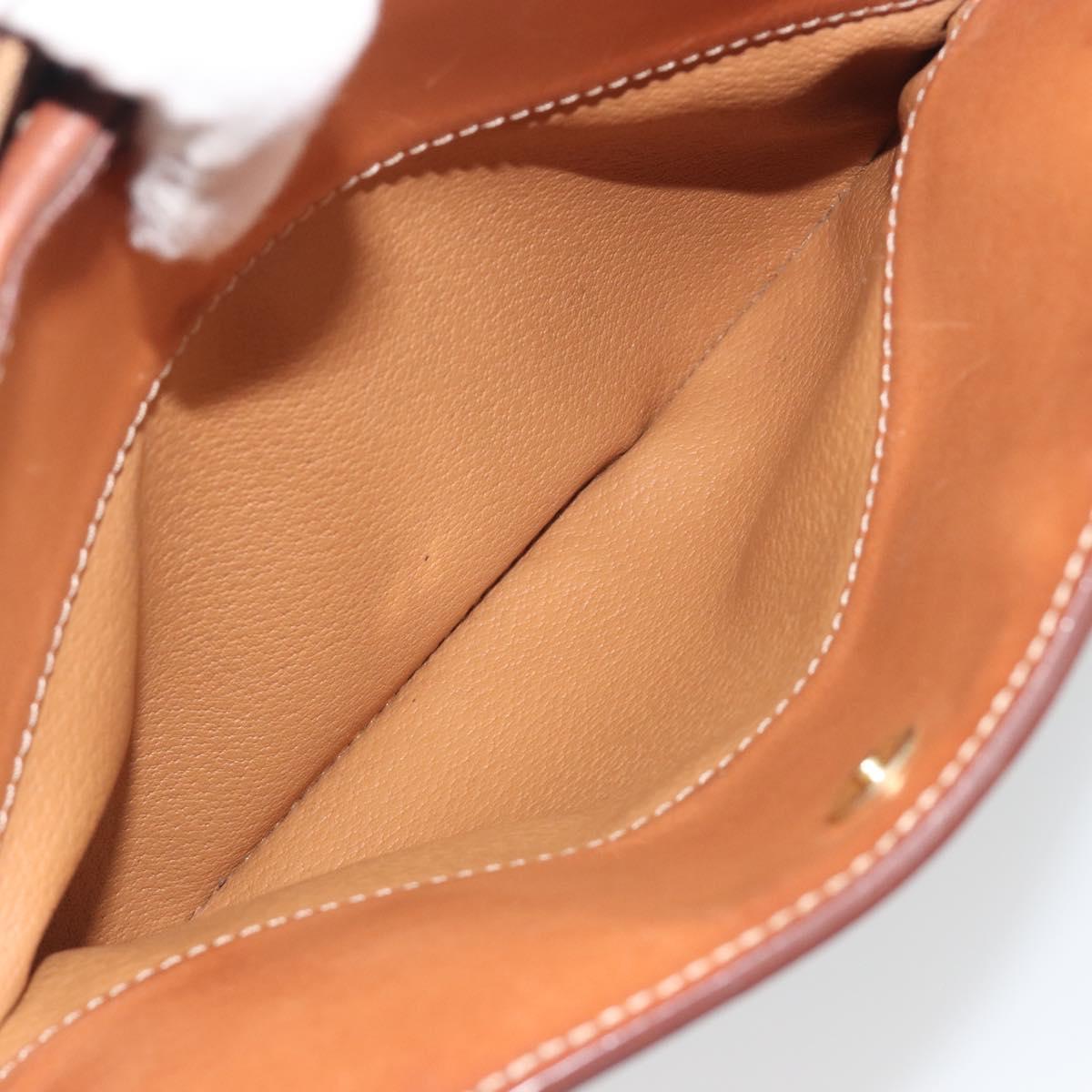 CELINE Macadam Canvas Shoulder Bag PVC Leather Brown Gold Auth mr2826