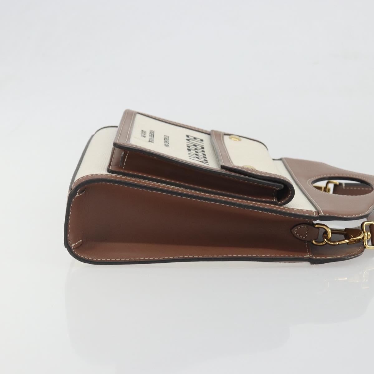 BURBERRY Shoulder Bag Canvas 2way Brown Gold Auth mr2830V