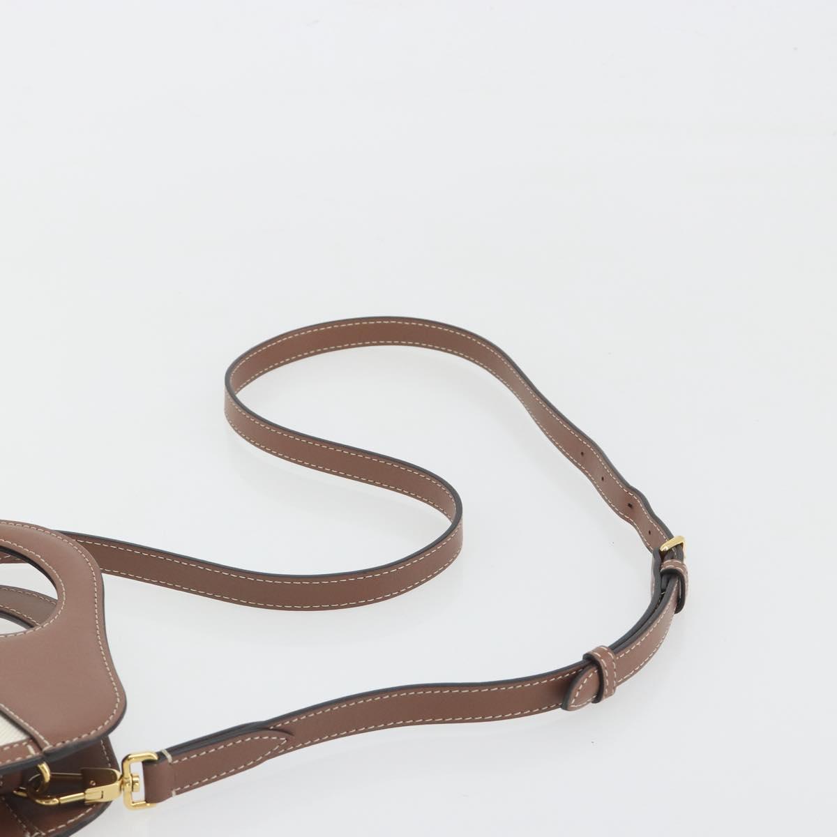 BURBERRY Shoulder Bag Canvas 2way Brown Gold Auth mr2830V