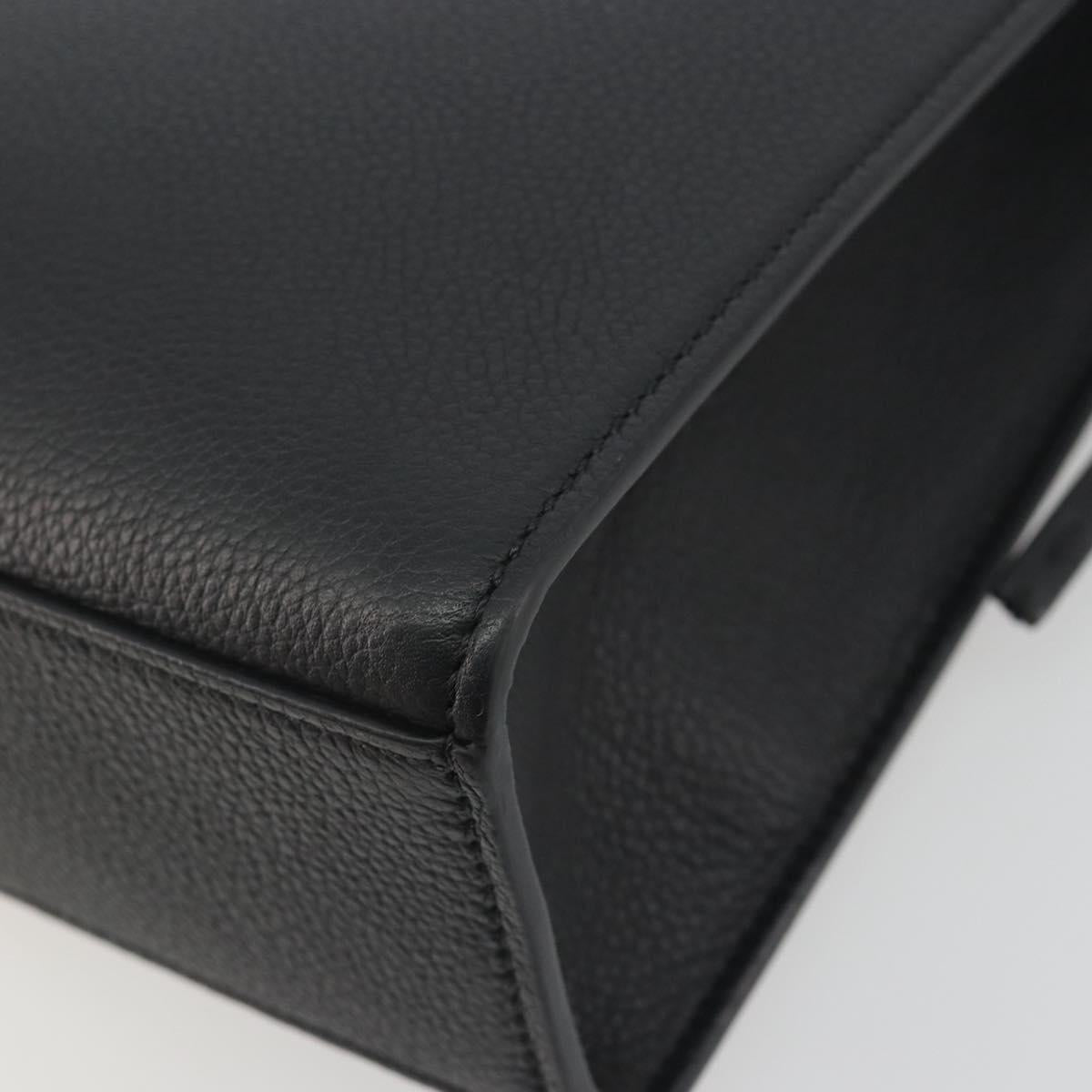 FENDI Go-To Shopper Hand Bag Leather Black Silver Auth mr2832