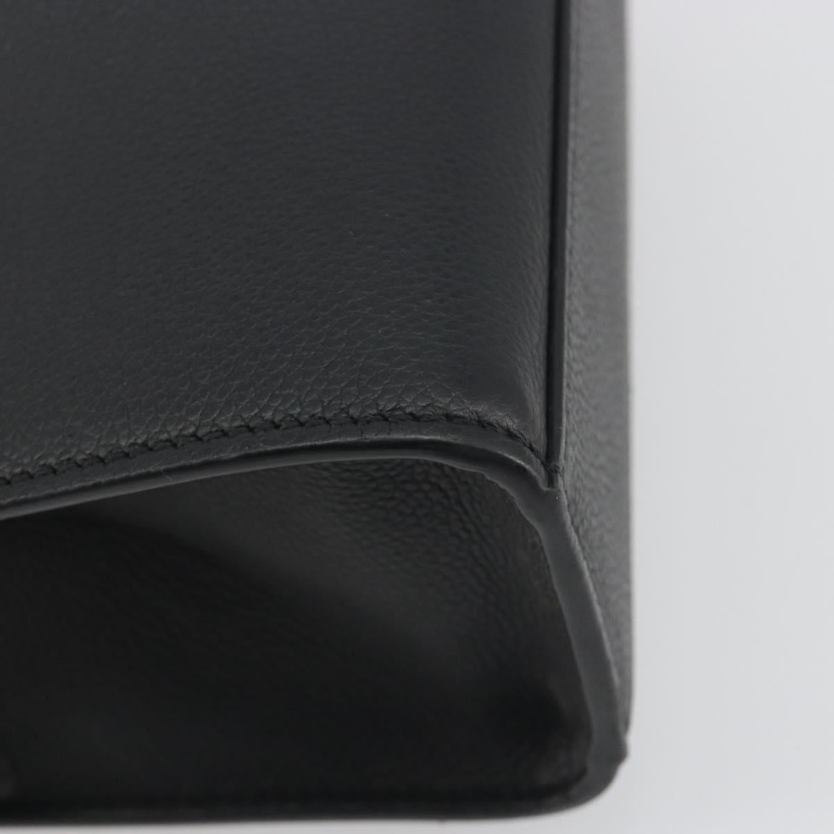 FENDI Go-To Shopper Hand Bag Leather Black Silver Auth mr2832