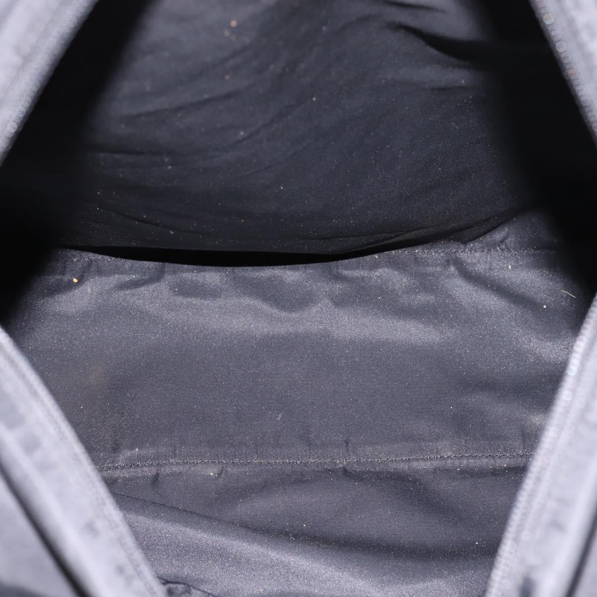 PRADA Tote Bag Nylon Black Silver Auth mr2834