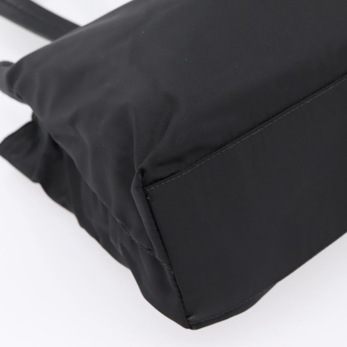PRADA Pocono Tote Bag Nylon Black Silver Auth mr2839
