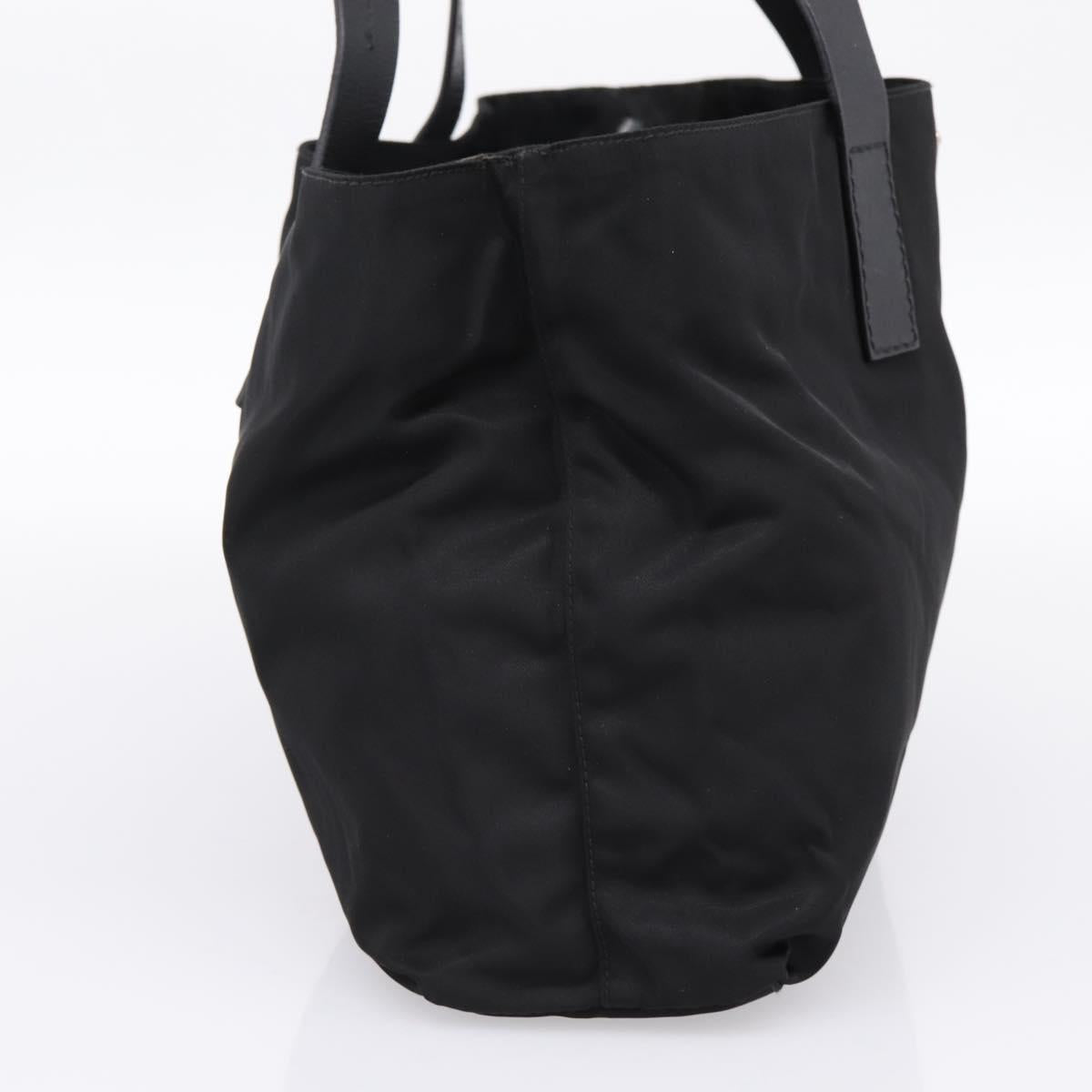 PRADA Pocono Tote Bag Nylon Black Silver Auth mr2839