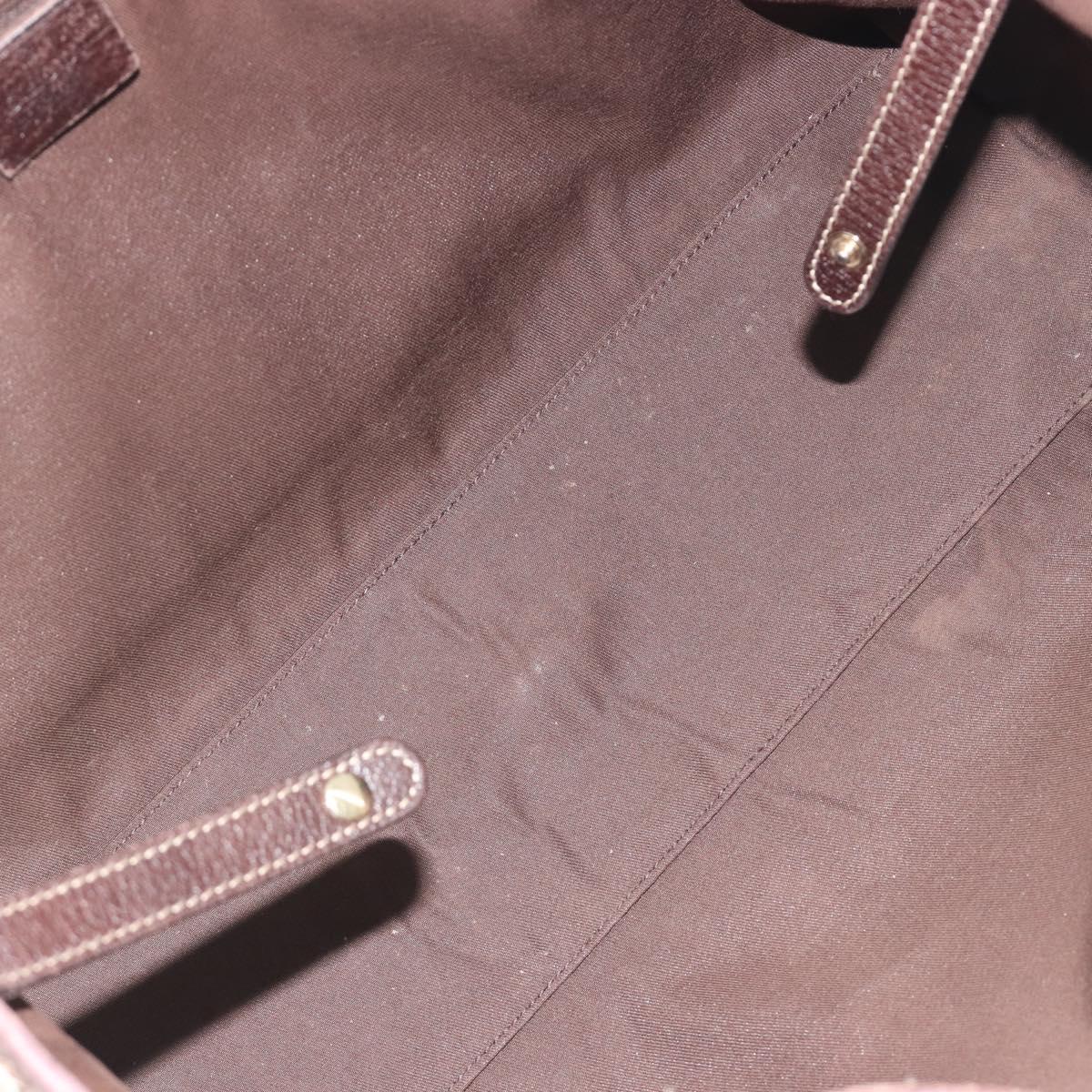 GUCCI GG Canvas Web Sherry Line Tote Bag Brown Gold 163805 Auth mr2841