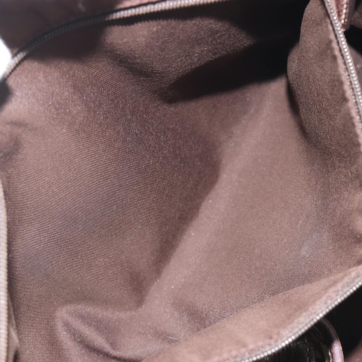 GUCCI GG Canvas Web Sherry Line Tote Bag Brown Gold 163805 Auth mr2841