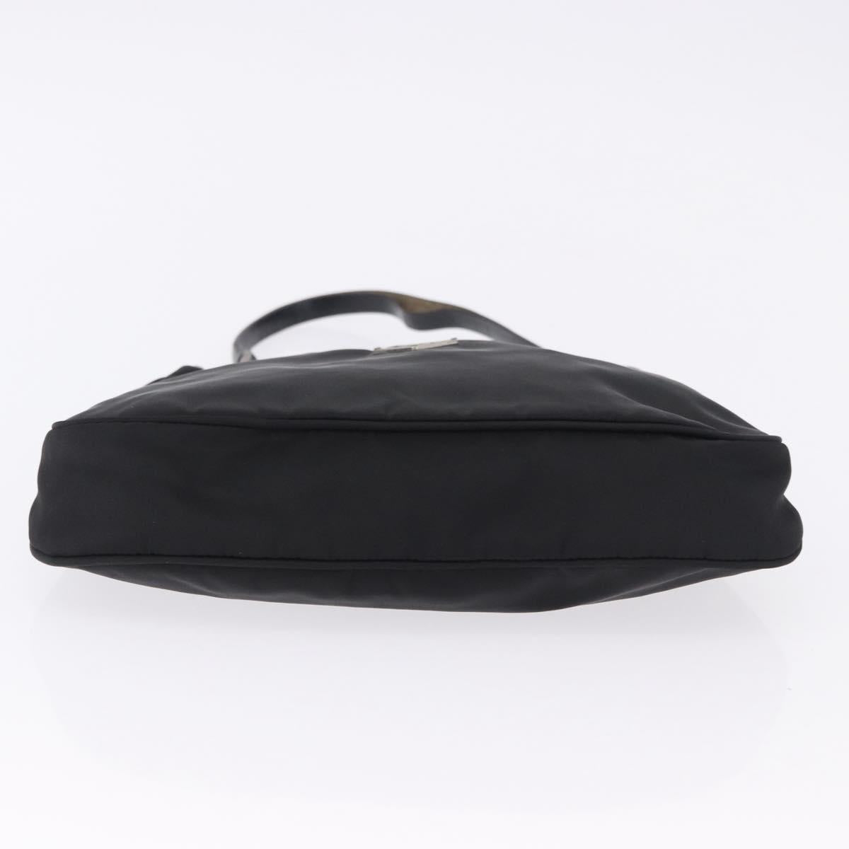 PRADA Hand Bag Nylon Black Silver Auth mr2842A