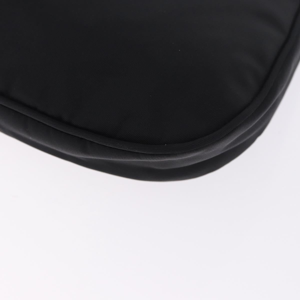 PRADA Hand Bag Nylon Black Silver Auth mr2842A