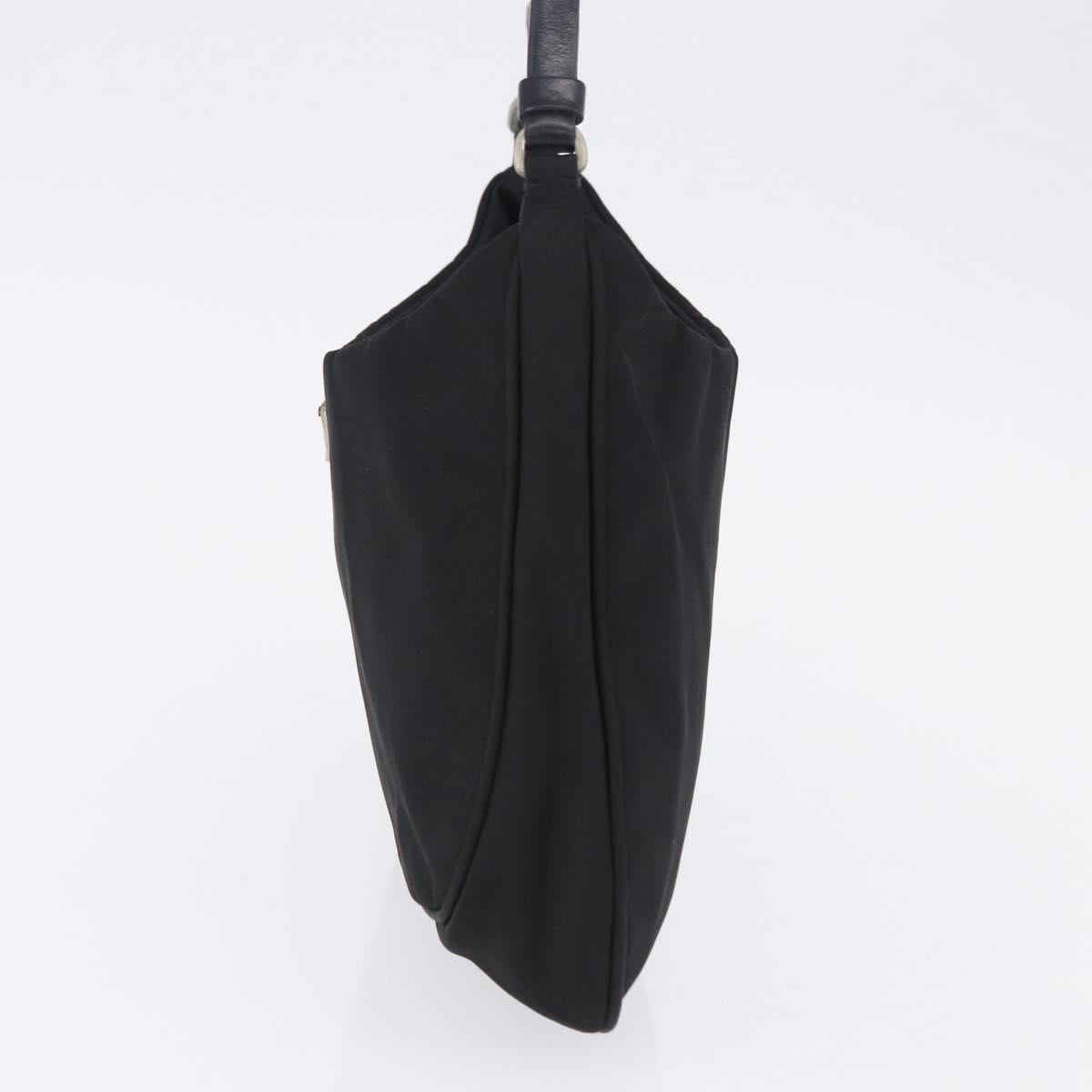 PRADA Hand Bag Nylon Black Silver Auth mr2842A