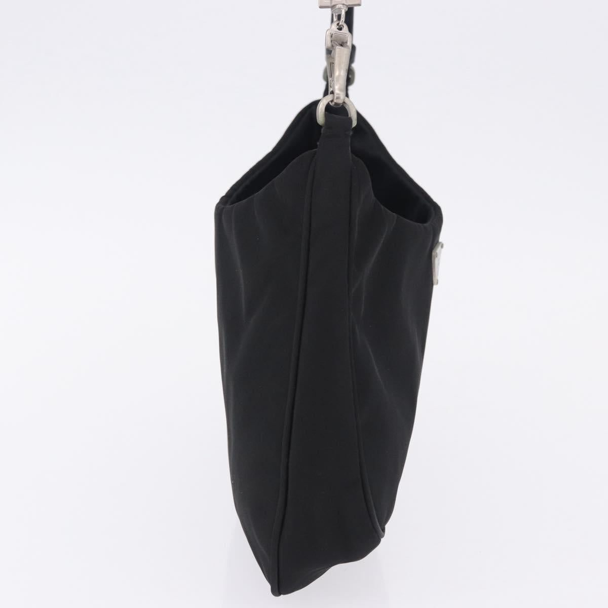 PRADA Hand Bag Nylon Black Silver Auth mr2842A