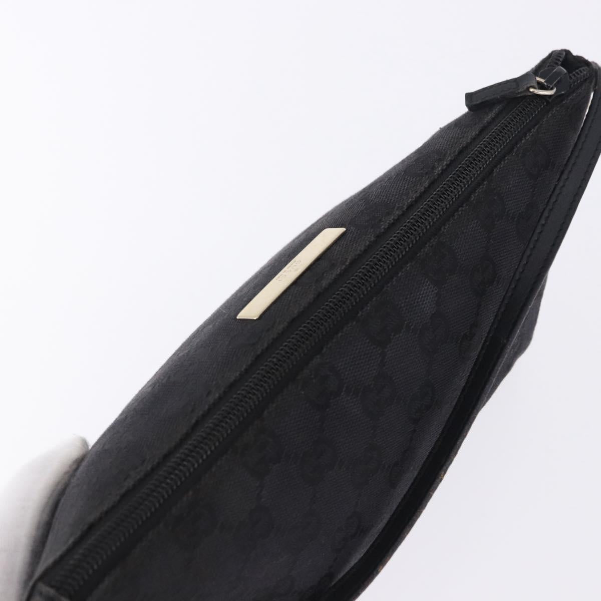 GUCCI GG Canvas Accessory Pouch Black Gold 089 1103 Auth mr2843