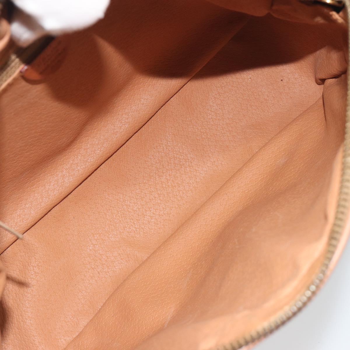 CELINE Macadam Canvas Shoulder Bag PVC Leather Brown Gold Auth mr2845