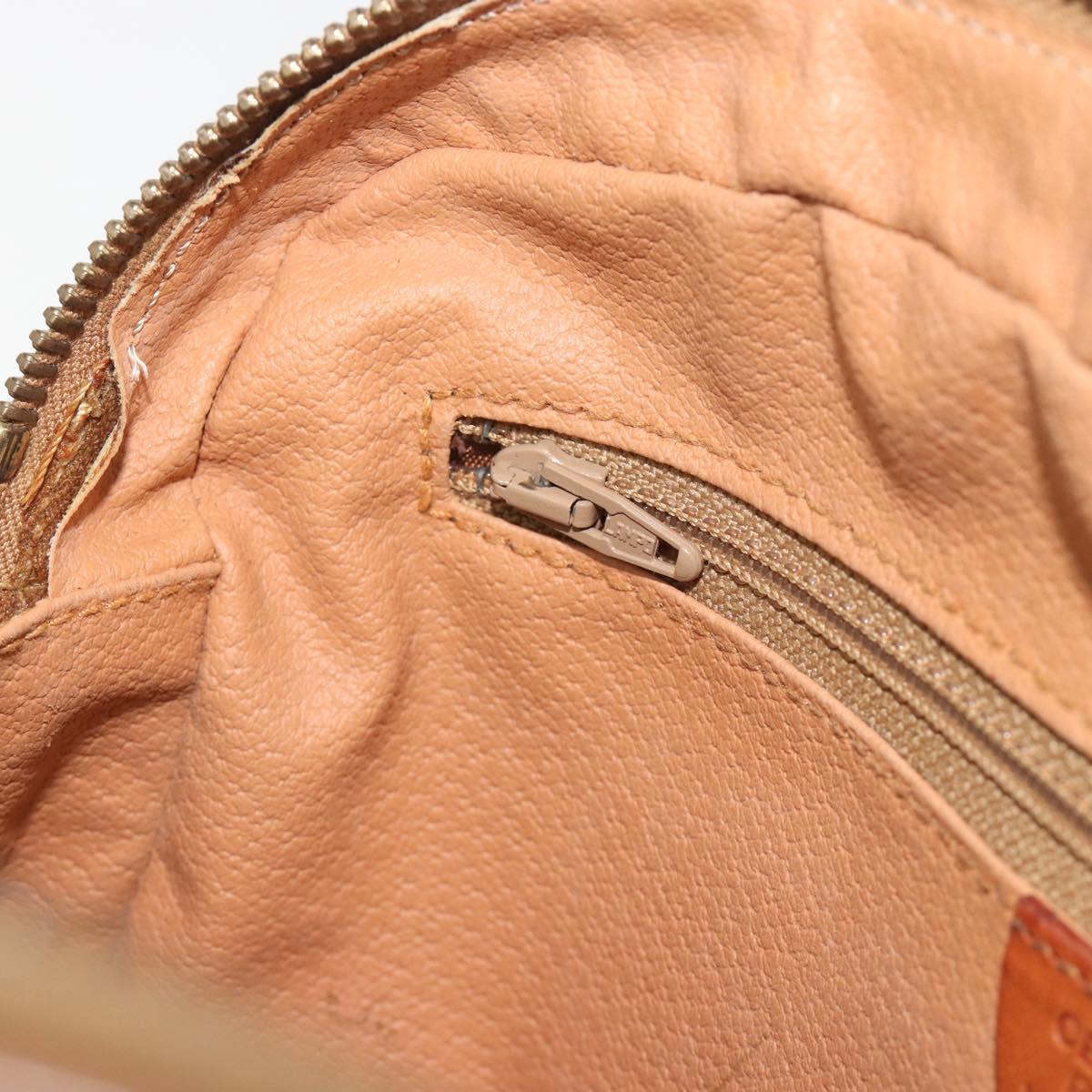 CELINE Macadam Canvas Shoulder Bag PVC Leather Brown Gold Auth mr2845