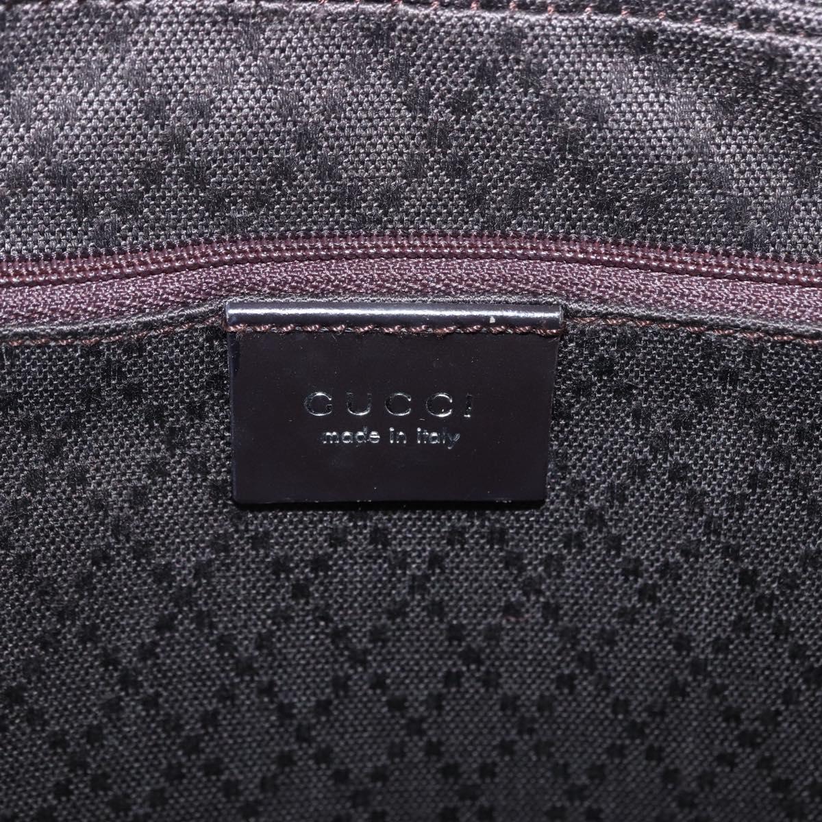 GUCCI GG Canvas Shoulder Bag Nylon Brown Silver 001 3074 Auth mr2847