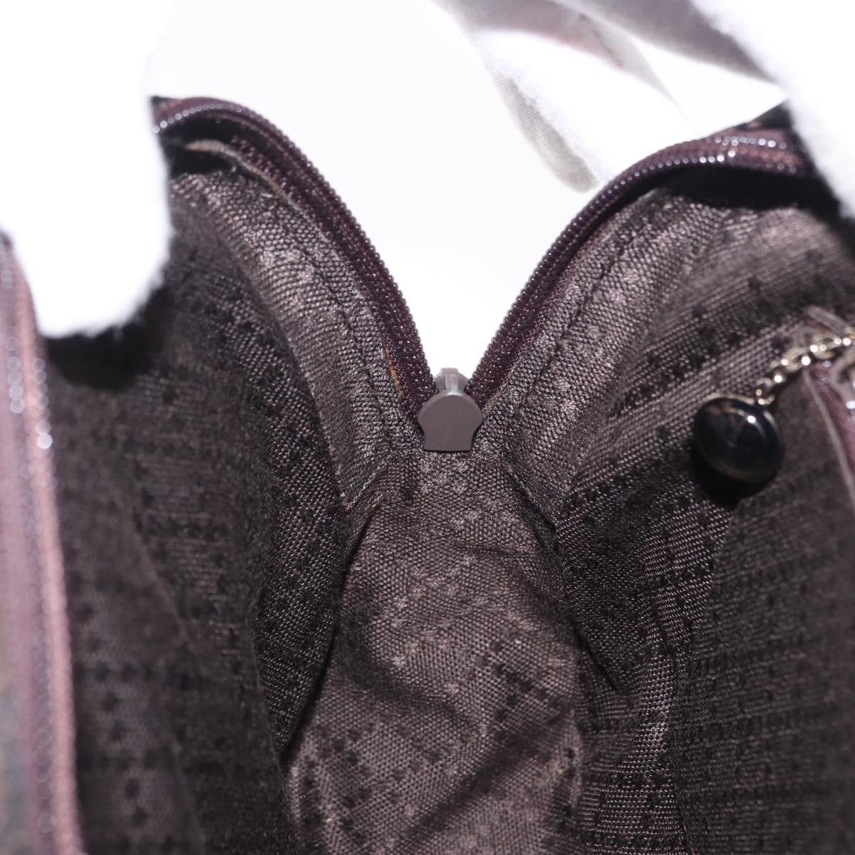GUCCI GG Canvas Shoulder Bag Nylon Brown Silver 001 3074 Auth mr2847