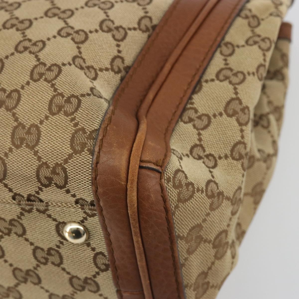 GUCCI GG Canvas Tote Bag Beige Gold 269945 Auth mr2849