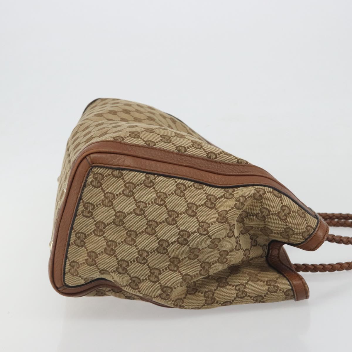 GUCCI GG Canvas Tote Bag Beige Gold 269945 Auth mr2849
