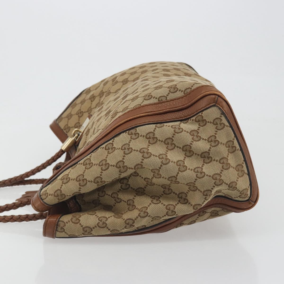 GUCCI GG Canvas Tote Bag Beige Gold 269945 Auth mr2849
