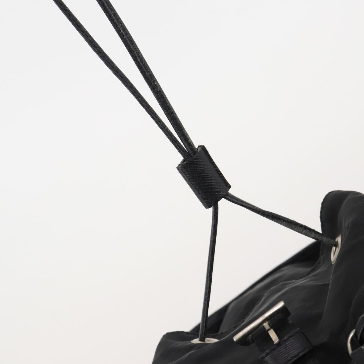 PRADA Backpack Nylon Black Silver Auth mr2851