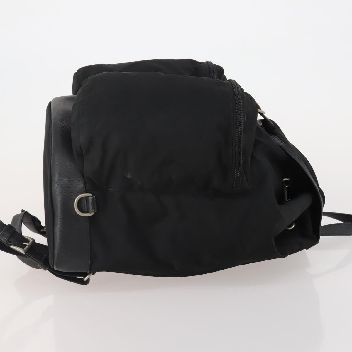 PRADA Backpack Nylon Black Silver Auth mr2851