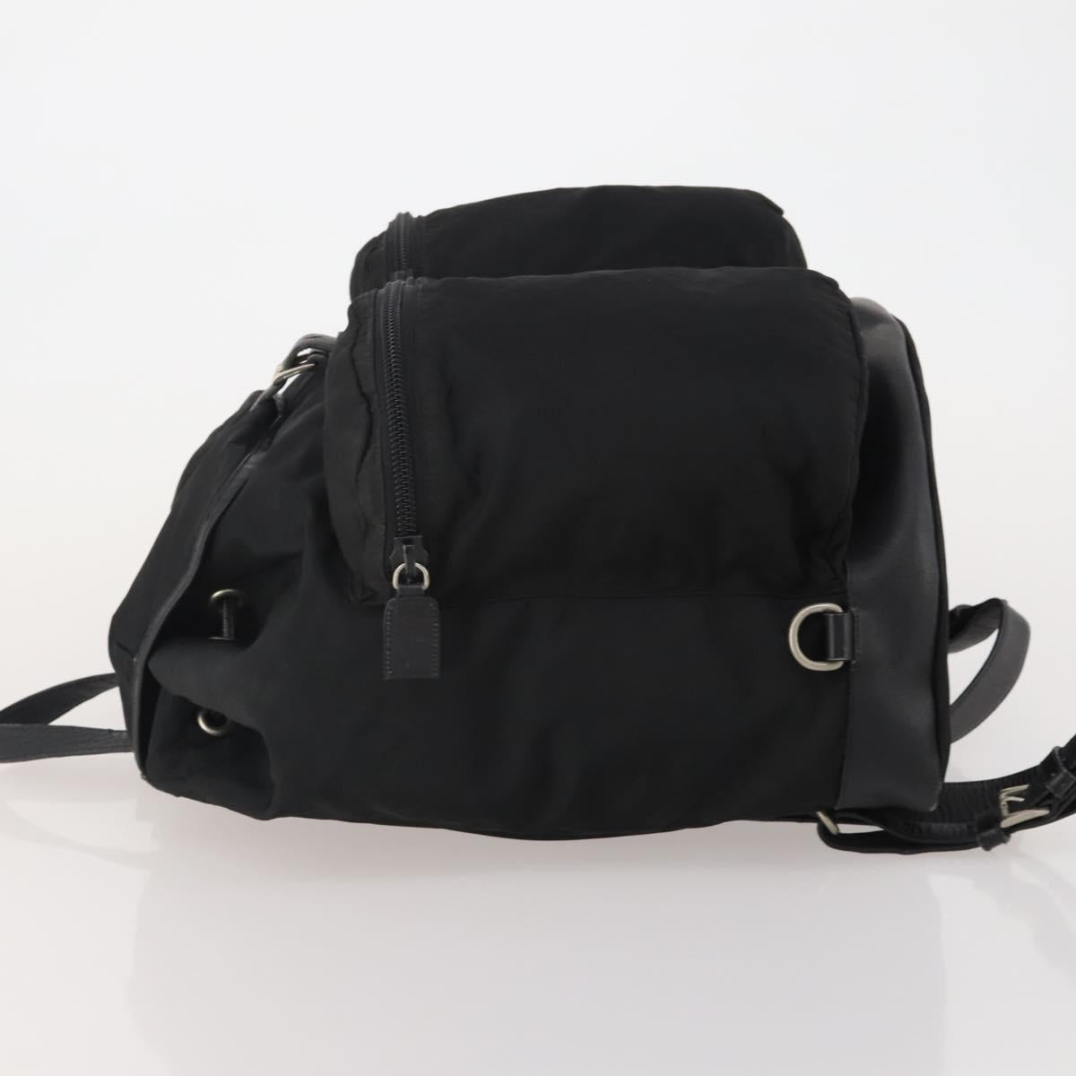 PRADA Backpack Nylon Black Silver Auth mr2851