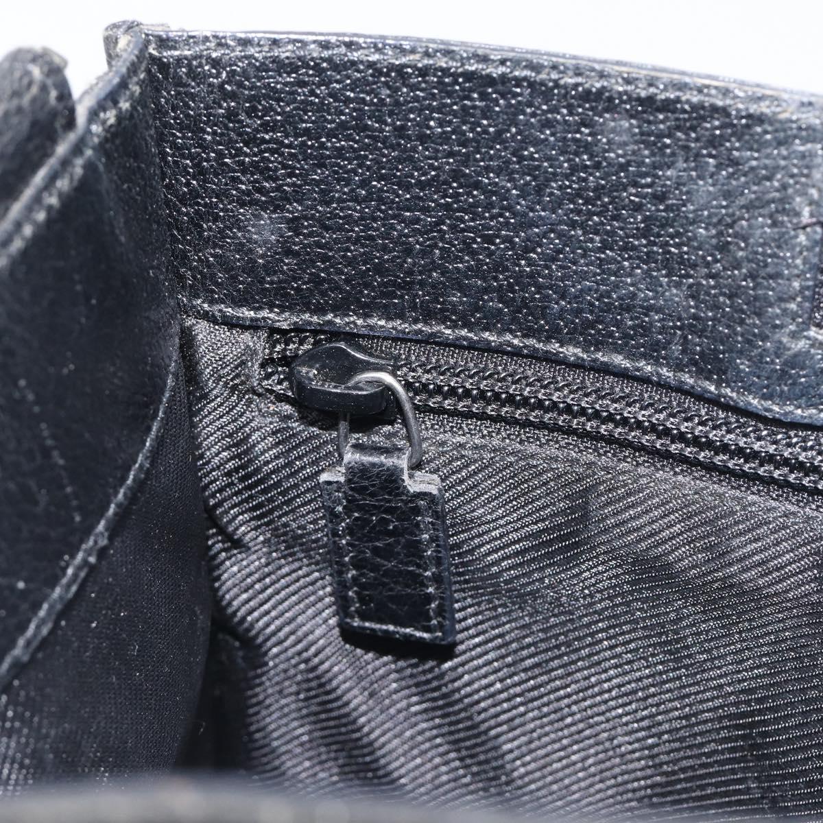 GUCCI GG Canvas Shoulder Bag Black Silver 27639 Auth mr2854