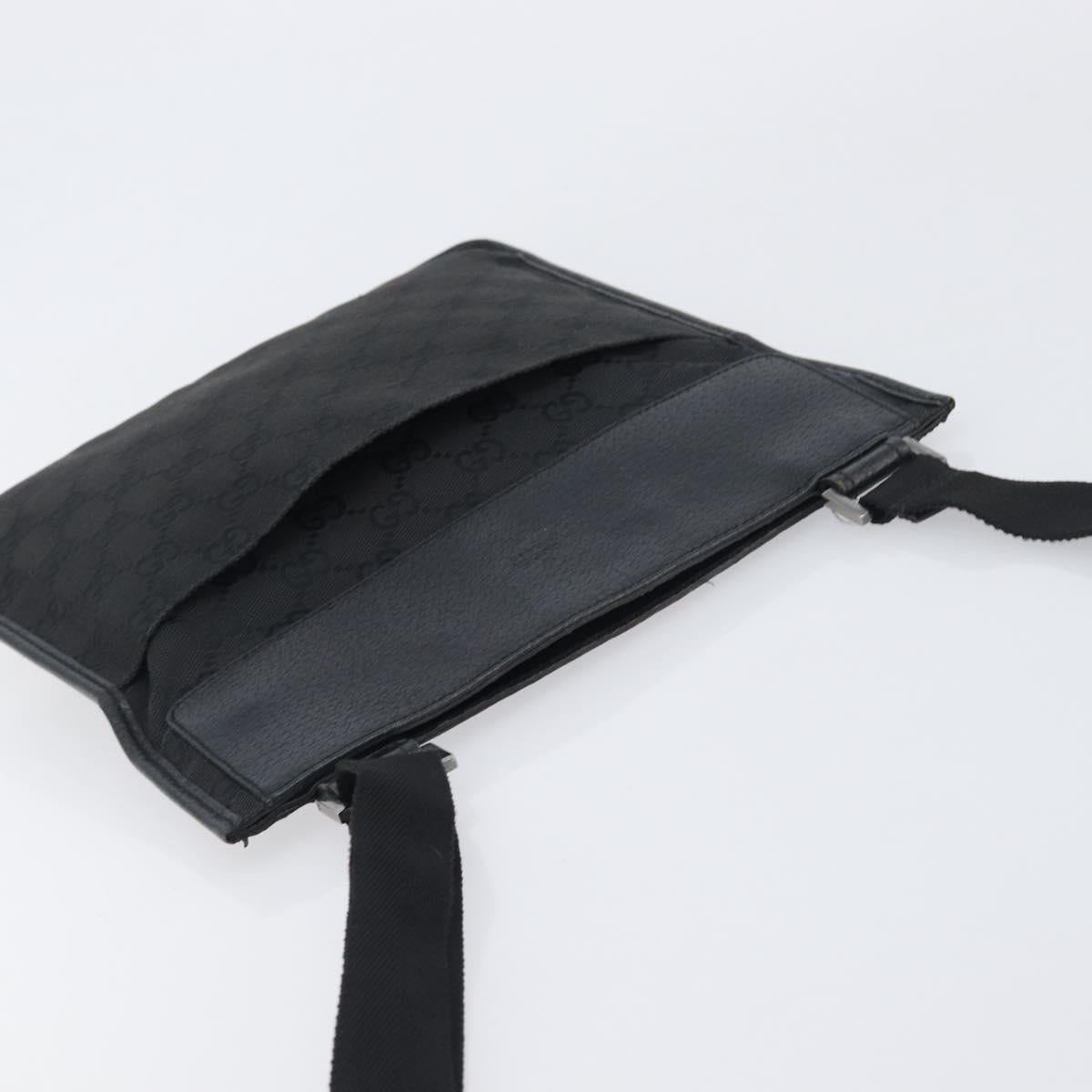 GUCCI GG Canvas Shoulder Bag Black Silver 27639 Auth mr2854