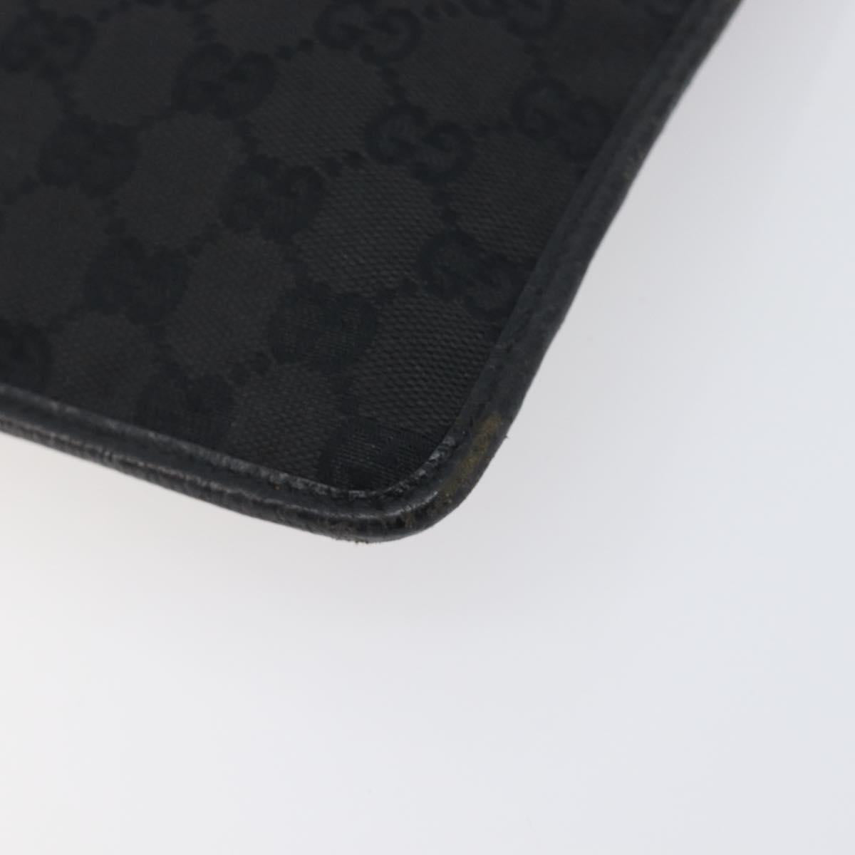 GUCCI GG Canvas Shoulder Bag Black Silver 27639 Auth mr2857