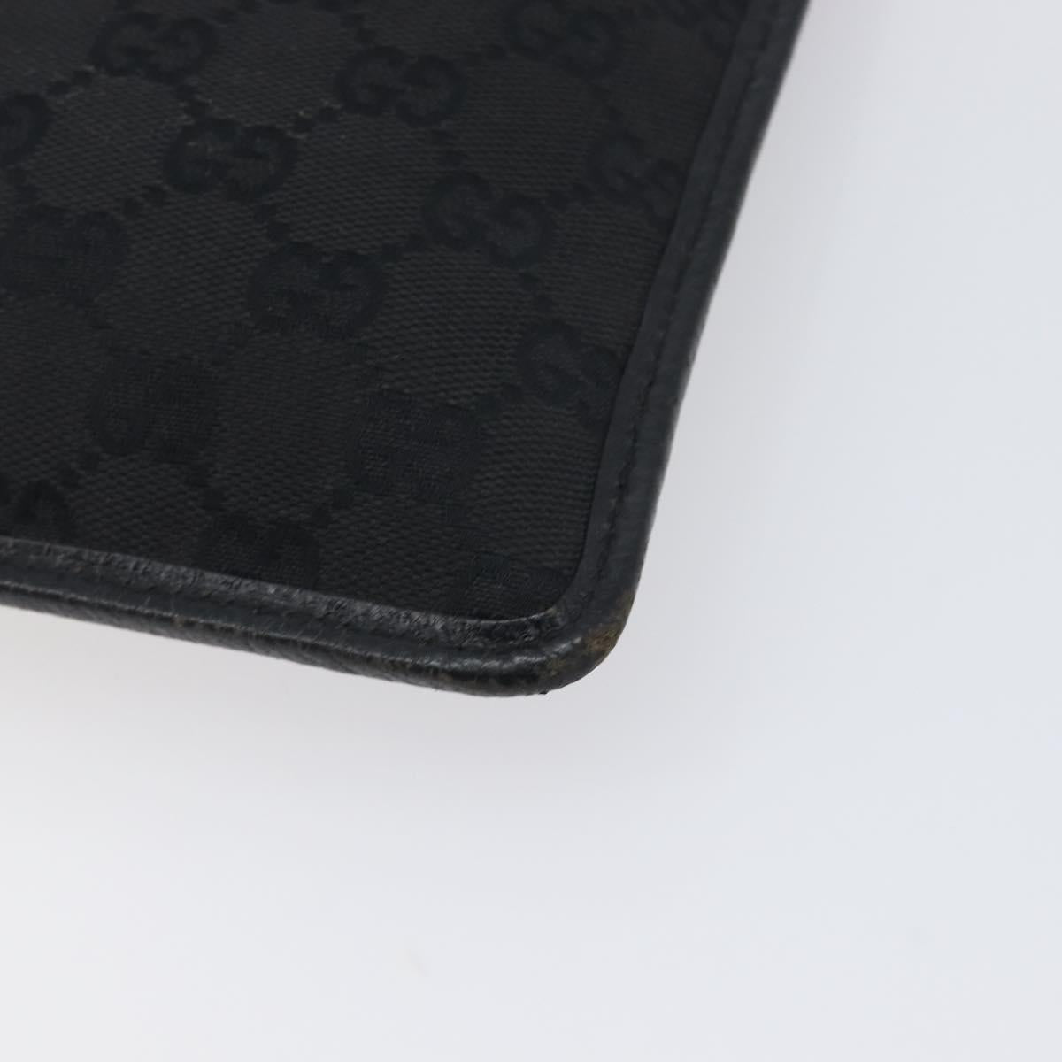 GUCCI GG Canvas Shoulder Bag Black Silver 27639 Auth mr2857