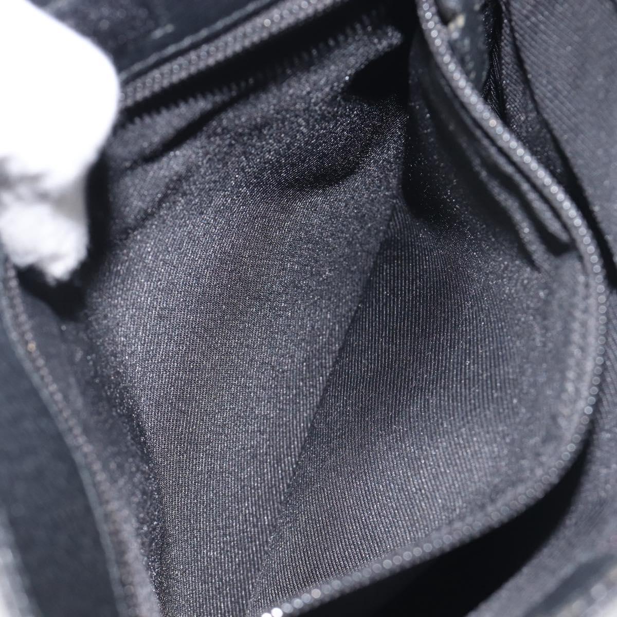 GUCCI GG Canvas Shoulder Bag Black Silver 27639 Auth mr2857