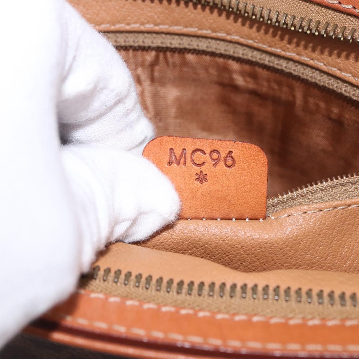 CELINE Macadam Canvas Clutch Bag PVC Leather Brown Gold Auth mr2859