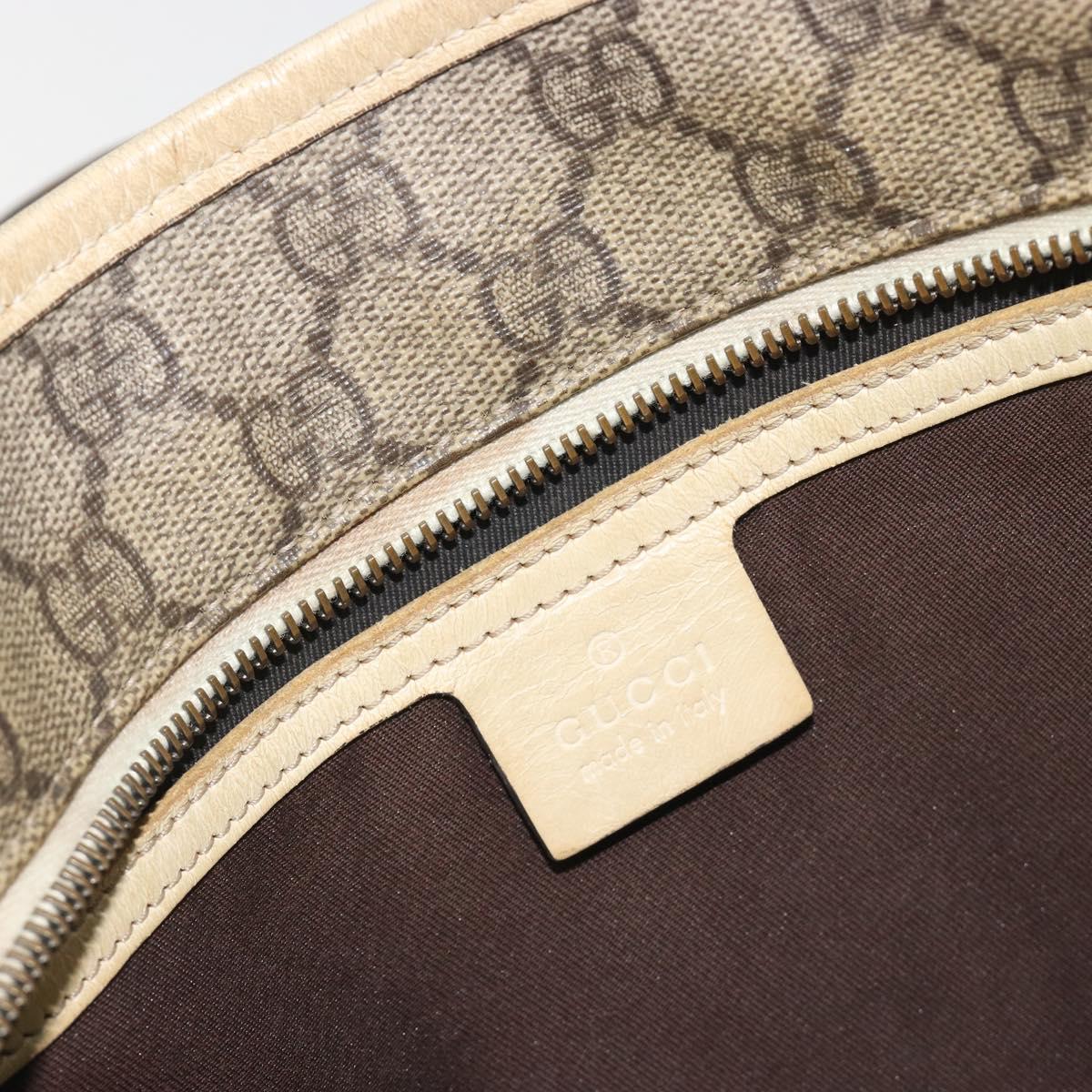 GUCCI GG Supreme Tote Bag PVC Beige Silver 211138 Auth mr2860