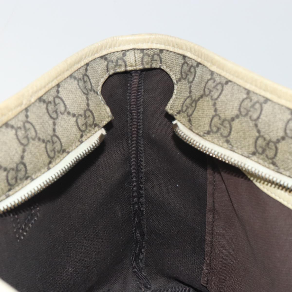 GUCCI GG Supreme Tote Bag PVC Beige Silver 211138 Auth mr2860