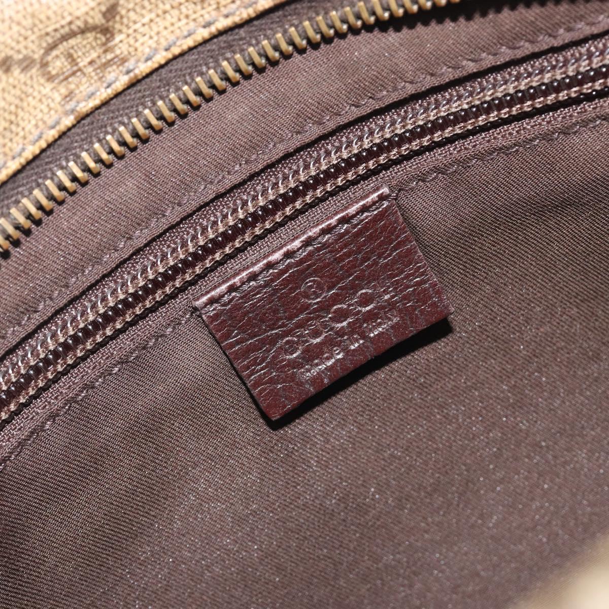 GUCCI GG Supreme Shoulder Bag PVC Beige Silver 114531 Auth mr2862
