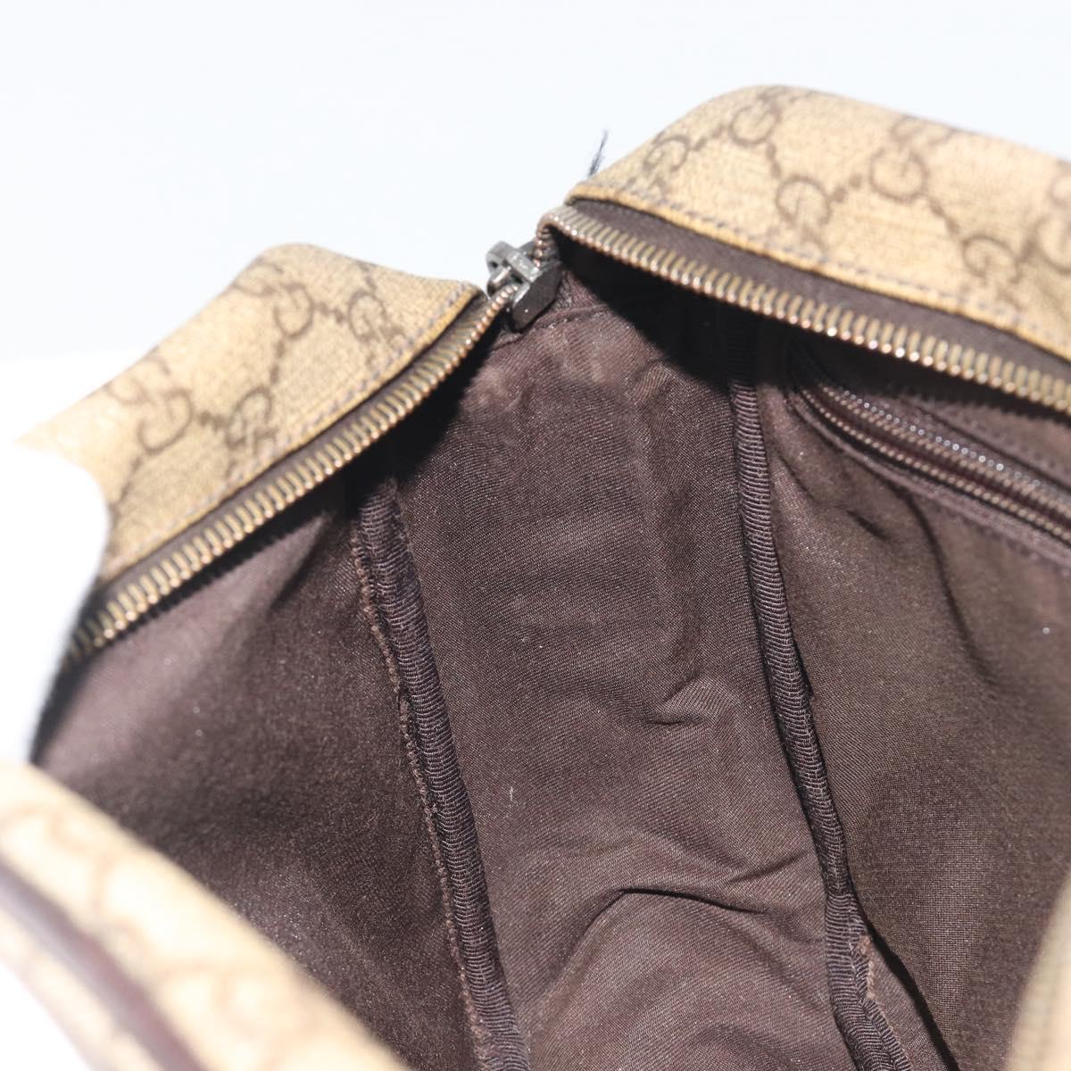 GUCCI GG Supreme Shoulder Bag PVC Beige Silver 114531 Auth mr2862