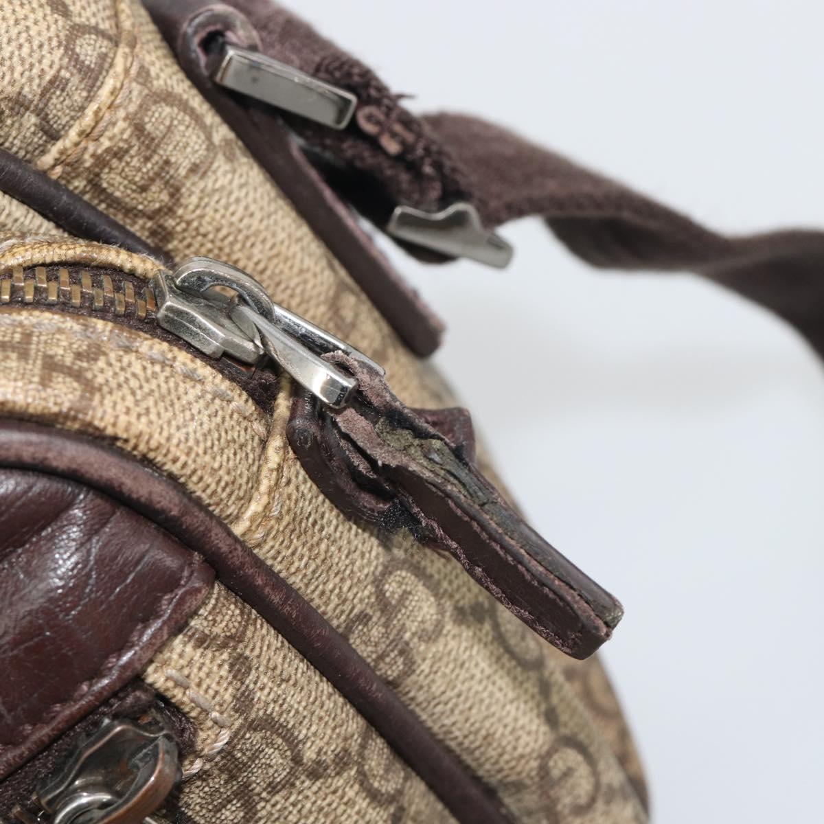 GUCCI GG Supreme Shoulder Bag PVC Beige Silver 114531 Auth mr2862