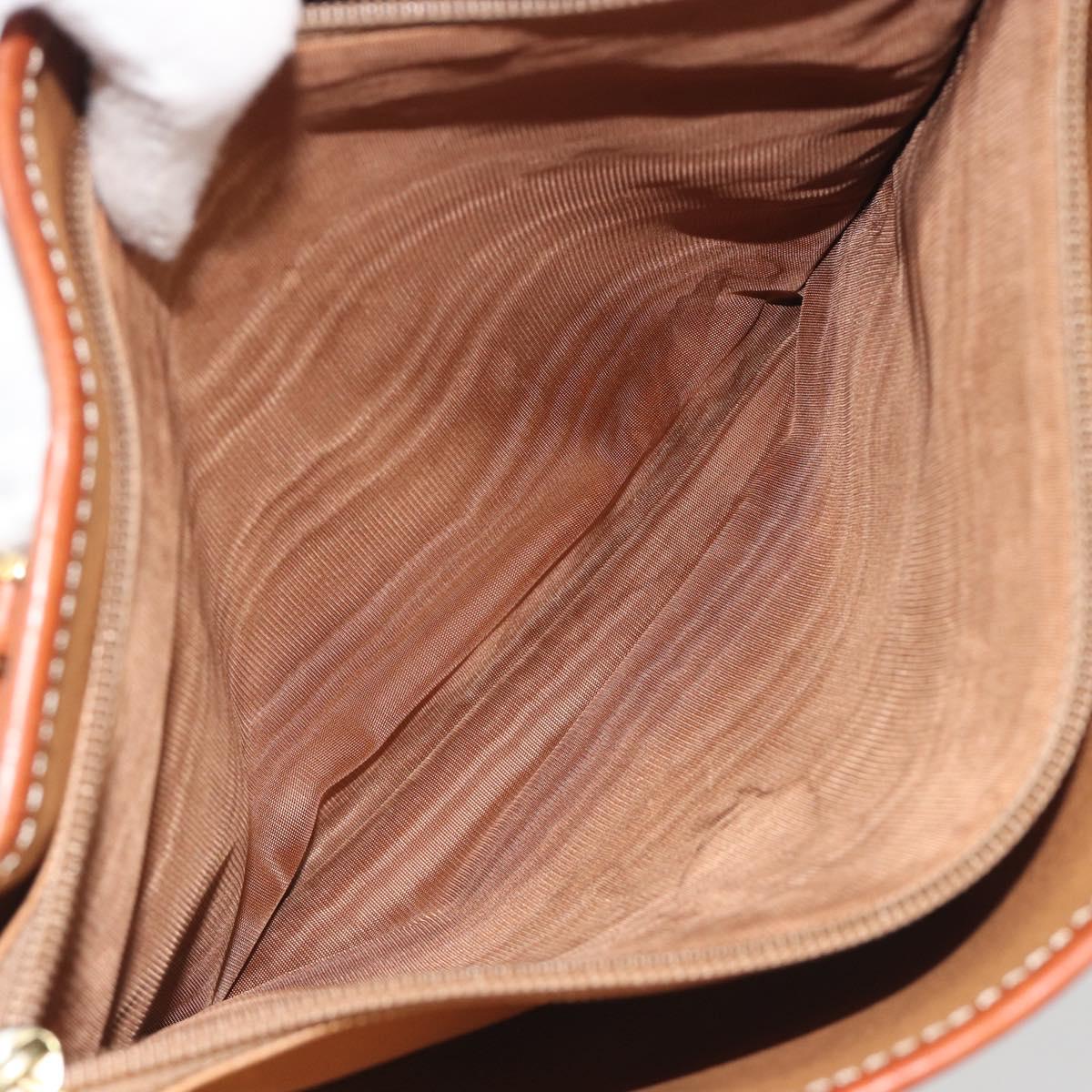 CELINE Macadam Canvas Tote Bag PVC Leather Brown Gold Auth mr2863