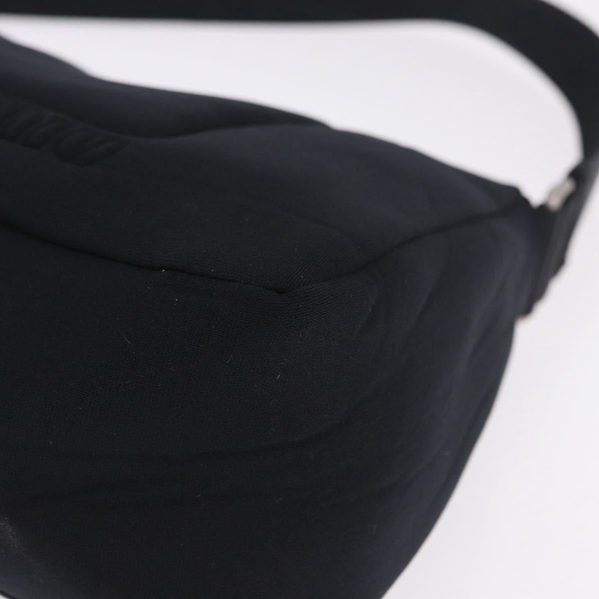 Miu Miu Shoulder Bag Nylon Black Silver Auth mr2866A