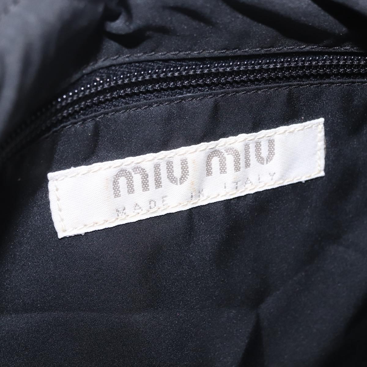 Miu Miu Shoulder Bag Nylon Black Silver Auth mr2866A