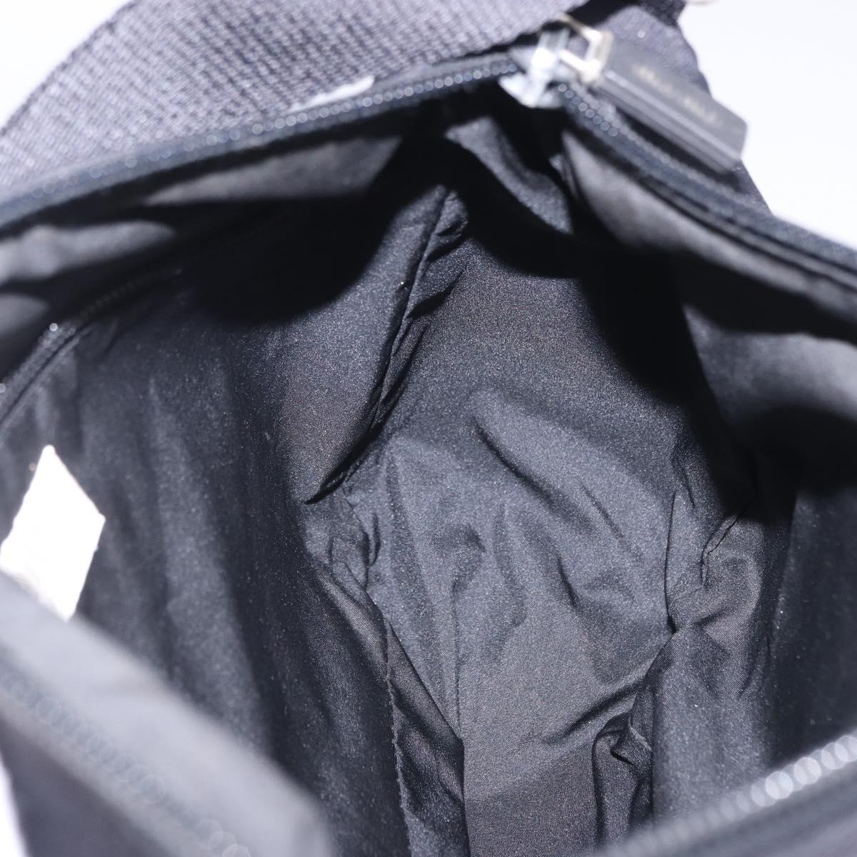 Miu Miu Shoulder Bag Nylon Black Silver Auth mr2866A