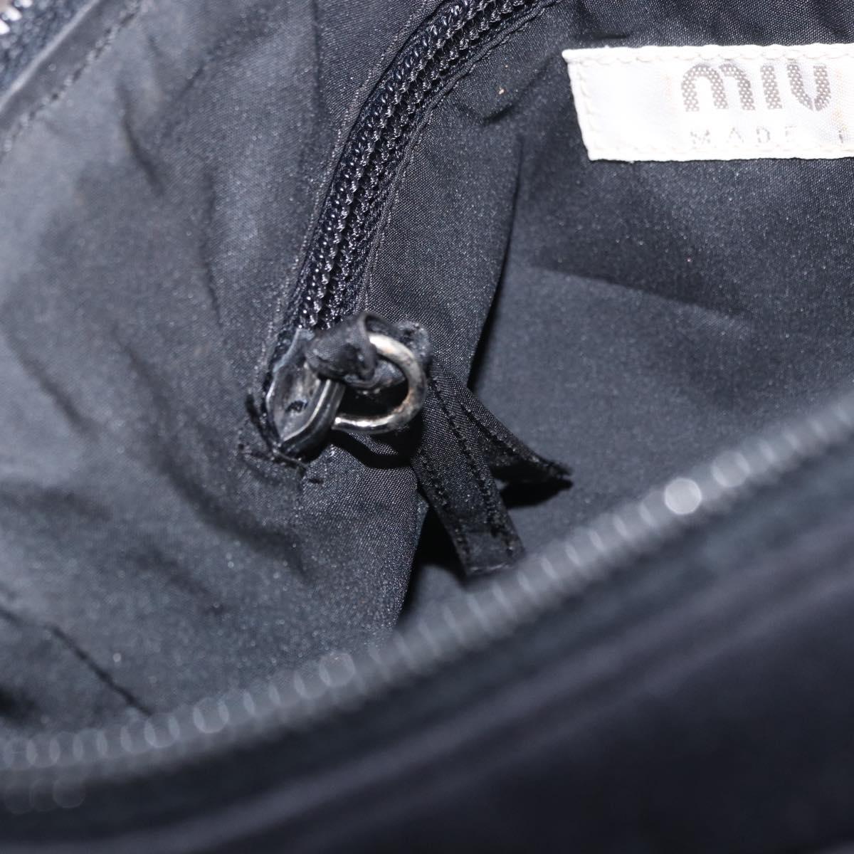 Miu Miu Shoulder Bag Nylon Black Silver Auth mr2866A