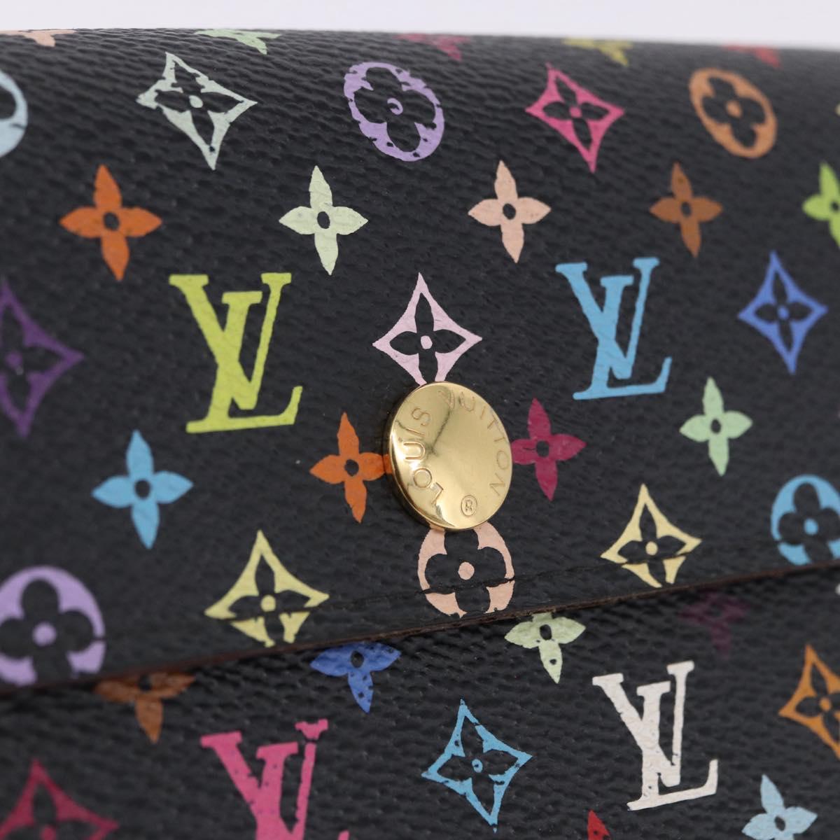 LOUIS VUITTON Monogram Multicolor Wallet Black LV Auth mr2867